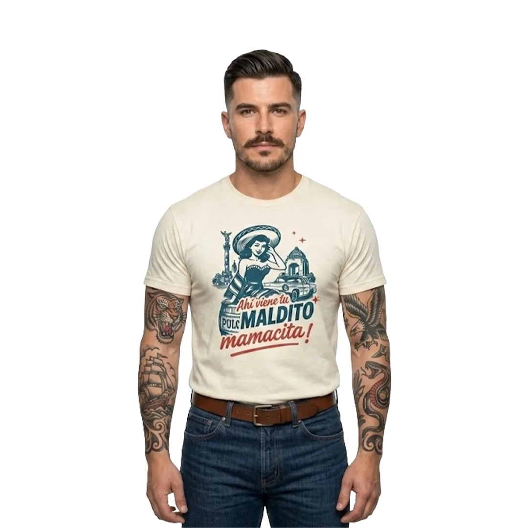Playera Beige Hombre ¡Ahí viene tu MALDITO mamacita!