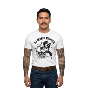 Playera Blanca Hombre Dj Mario Venton