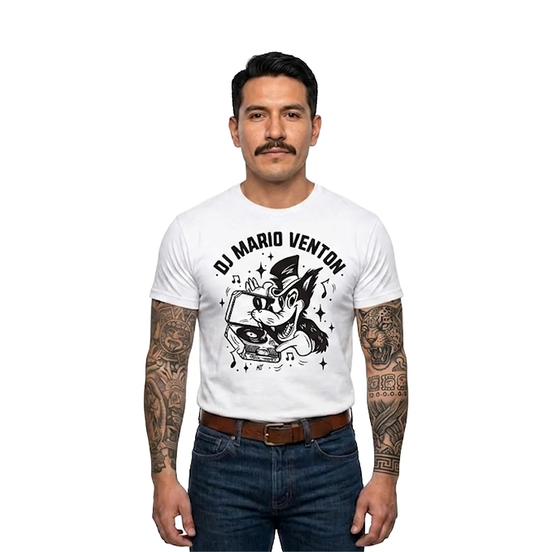 Playera Blanca Hombre Dj Mario Venton