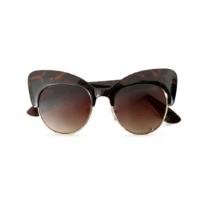 Rockin' Cat-Eye Brown Havana – Lentes de Sol Retro Browline Carey