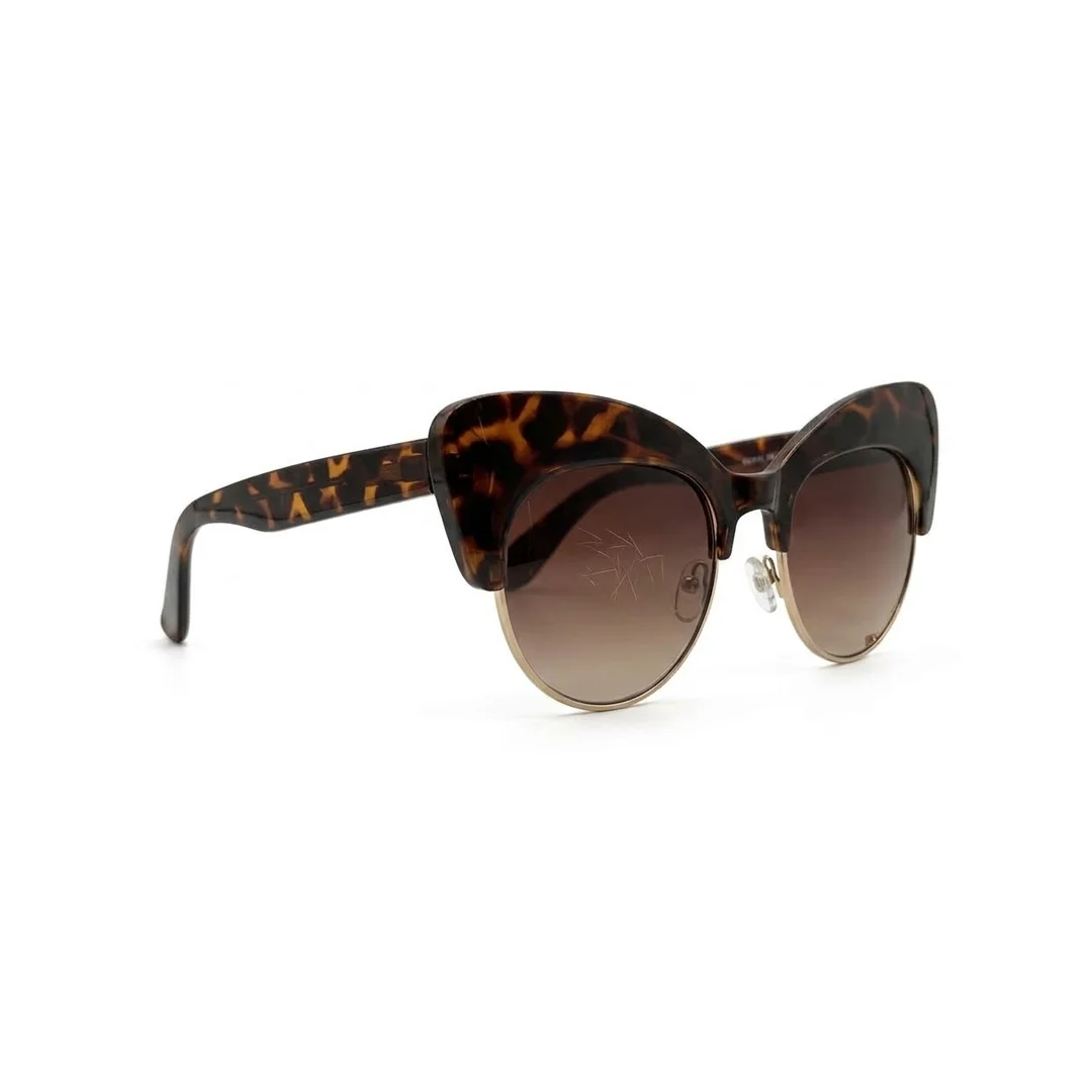 Rockin' Cat-Eye Brown Havana – Lentes de Sol Retro Browline Carey - Imagen 2