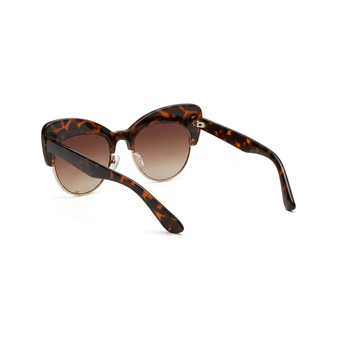Rockin' Cat-Eye Brown Havana – Lentes de Sol Retro Browline Carey - Imagen 3