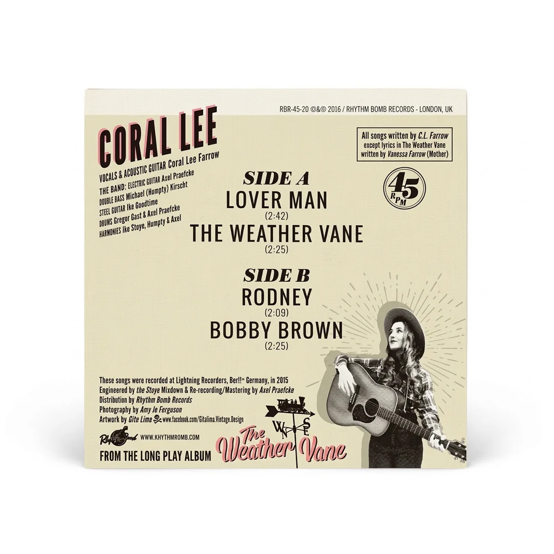 Coral Lee – Lover Man / The Weather Vane | Vinyl 7" EP (Rhythm Bomb Records) - Imagen 2