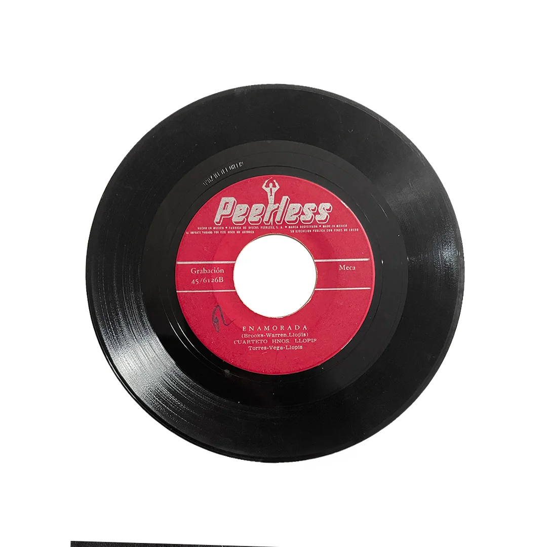 Cuarteto Hermanos Llopis – Estremécete / Enamorada | Vinyl 7" Single (Discos Peerless México 1950s) - Imagen 3