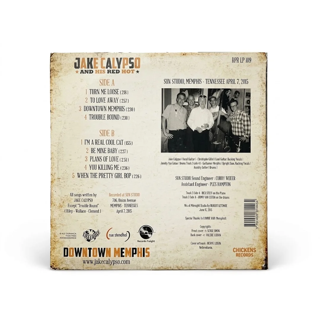 Jake Calypso and his Red Hot – Downtown Memphis | Vinyl 12" LP (Recorded at Sun Studio) - Imagen 2