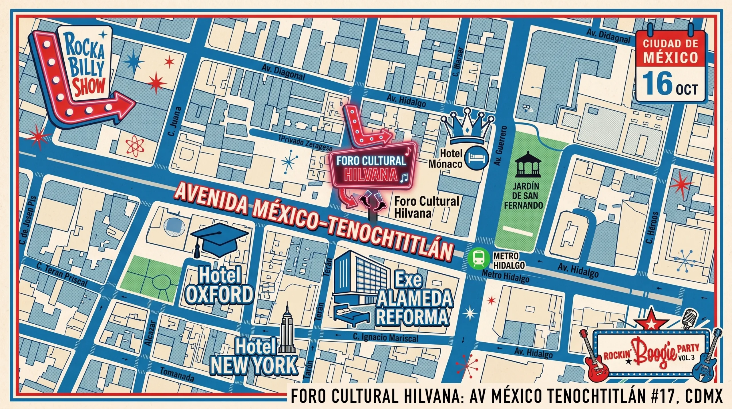 Mapa Ilustrado Foro Hilvana y Hoteles