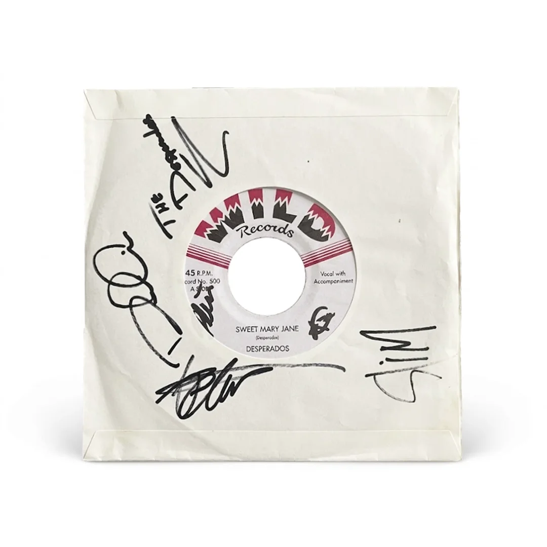 The Desperados – Sweet Mary Jane / Feeling No Pain | Vinyl 7" Single (Wild Records #500 / Autografiado) - Imagen 3