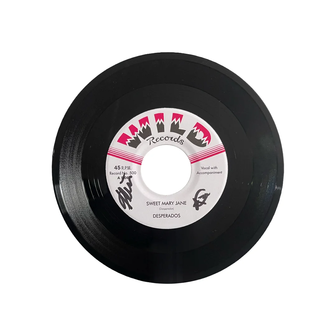 The Desperados – Sweet Mary Jane / Feeling No Pain | Vinyl 7" Single (Wild Records #500 / Autografiado) - Imagen 4