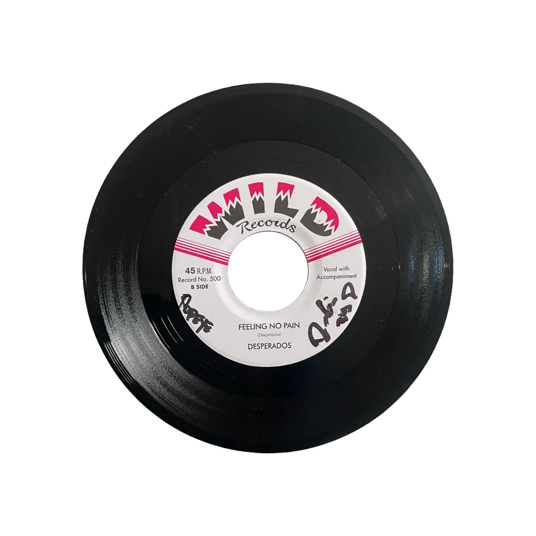 The Desperados – Sweet Mary Jane / Feeling No Pain | Vinyl 7" Single (Wild Records #500 / Autografiado) - Imagen 5