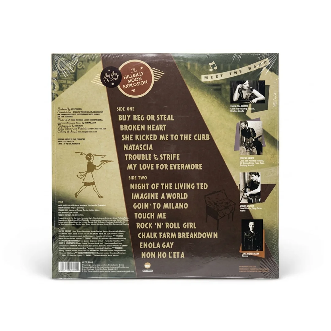 The Hillbilly Moon Explosion – Buy Beg Or Steal | Vinyl 12" LP Green Colored (Excelente Estado) - Imagen 2