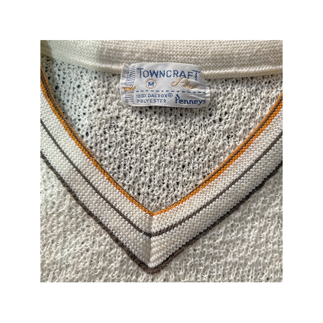 Towncraft Penneys – Vintage 60s Knit V-Neck Shirt | Playera de Punto Retro (Talla Medium) - Imagen 3