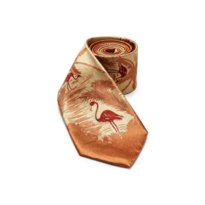 Vintage 40s/50s Tropical Flamingos Tie – Corbata Retro Satinada Tiki / Rockabilly